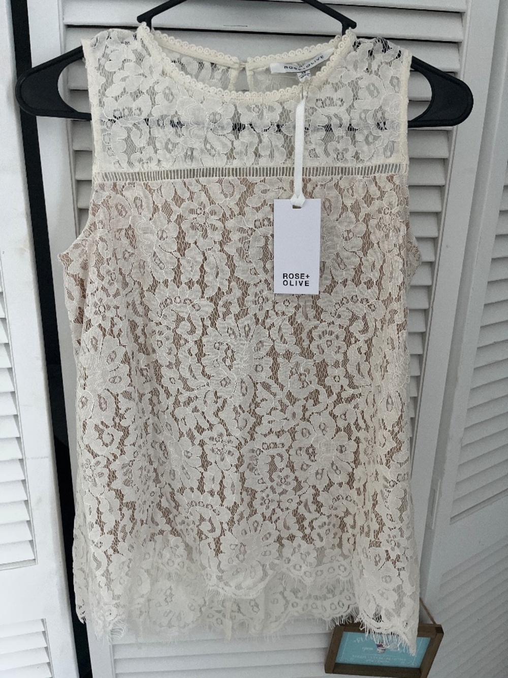 Rose & Olive Lace Tank ! NWT ! Size XS ! Retail $50